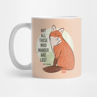 Not All Those Who Wander Are Lost by J.R.R. Tolkien | Fox Illustration Mug